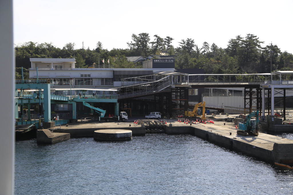 工事中の桜島港フェリーターミナル