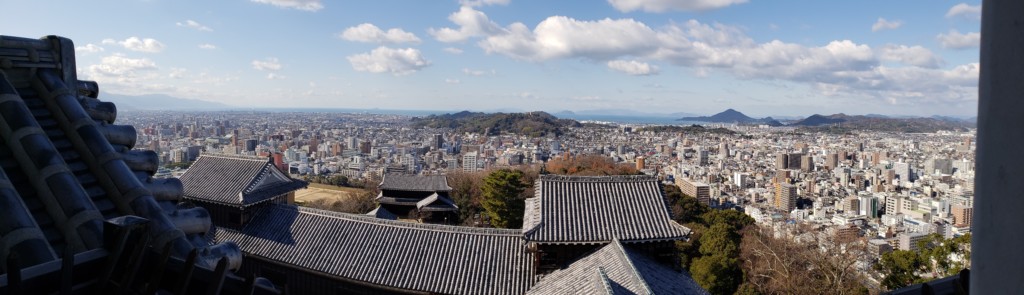 松山城 天守閣からのパノラマ3