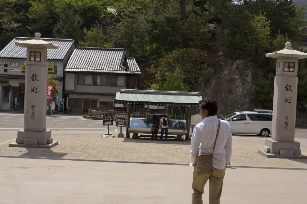 フェリーから見える宮島の風景